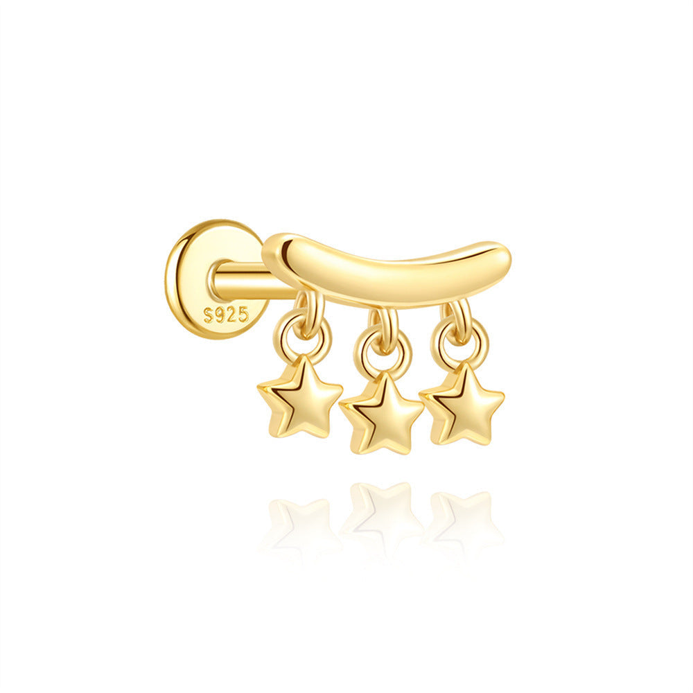 Valentina – Zarte goldene Ohrringe mit sanfter Kurve.