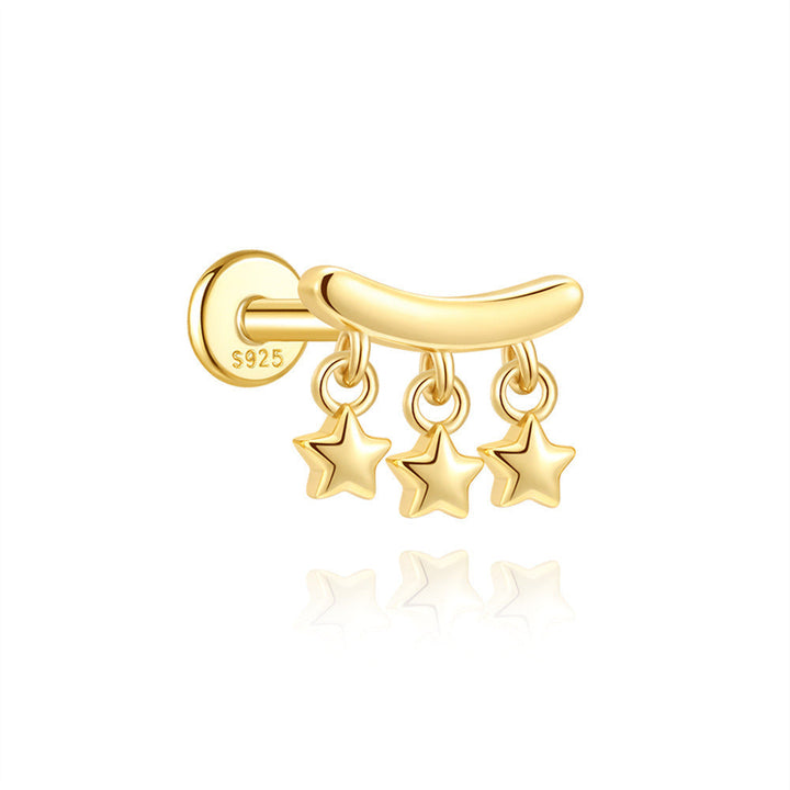 Valentina – Zarte goldene Ohrringe mit sanfter Kurve.