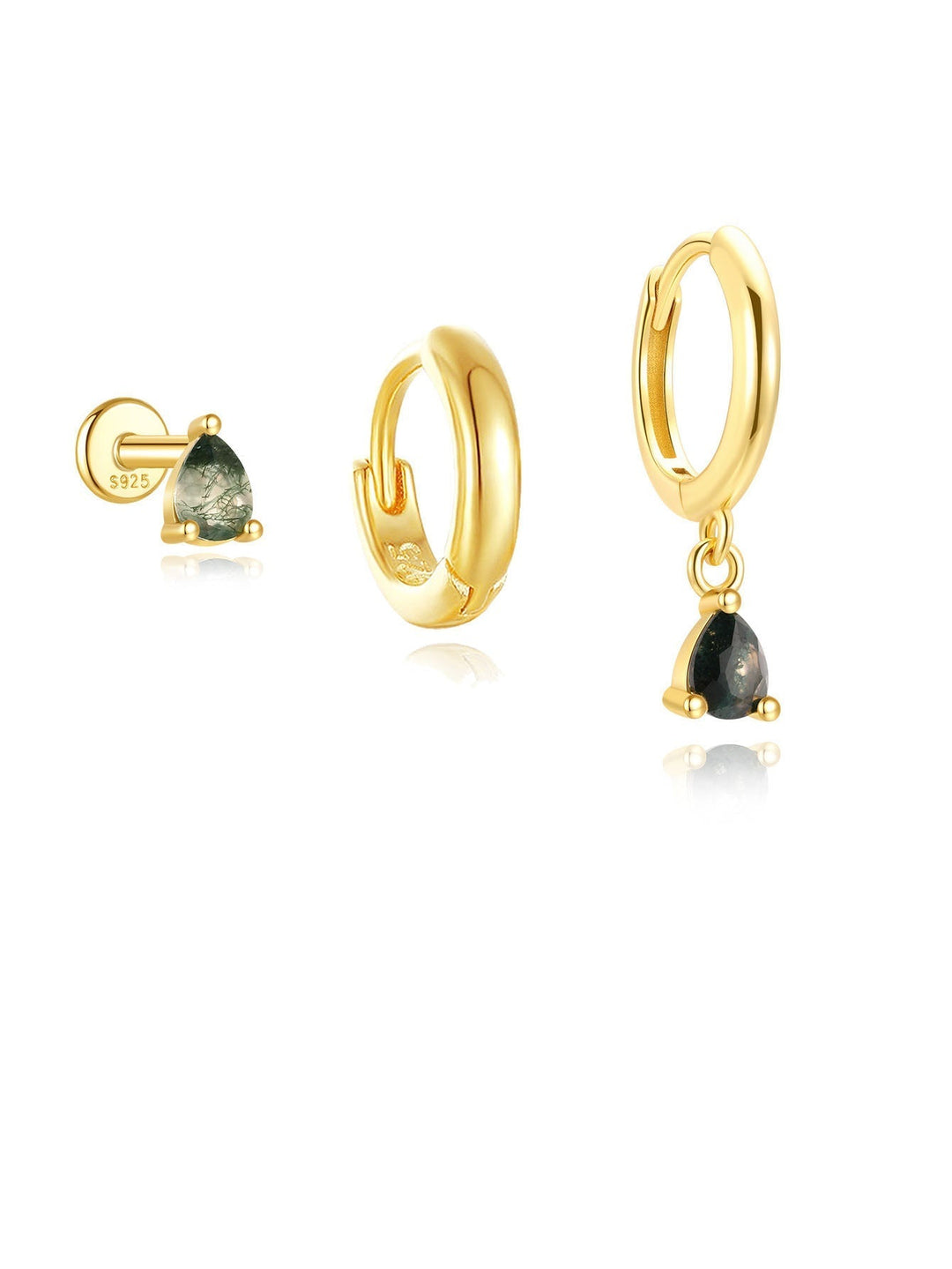 Mona – Goldene Ohrringe mit fließendem Design.