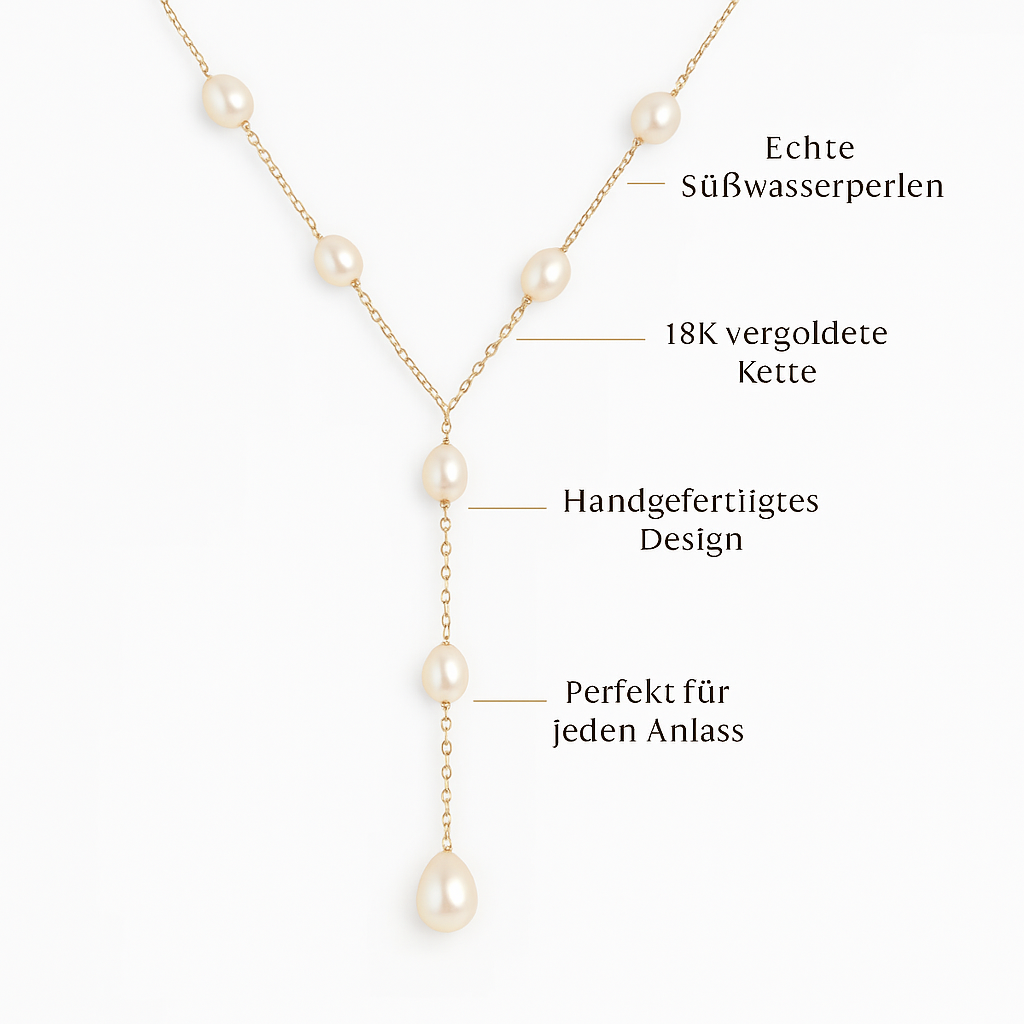 Annika - Vintage Halskette mit hängenden Perlen