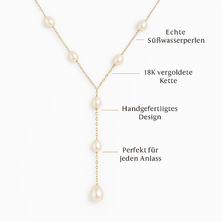 Annika - Vintage Halskette mit hängenden Perlen