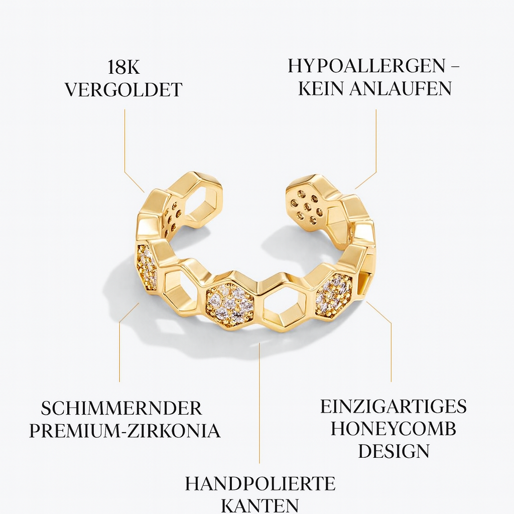 Frieda – Vergoldeter Ring mit Perlenakzent.