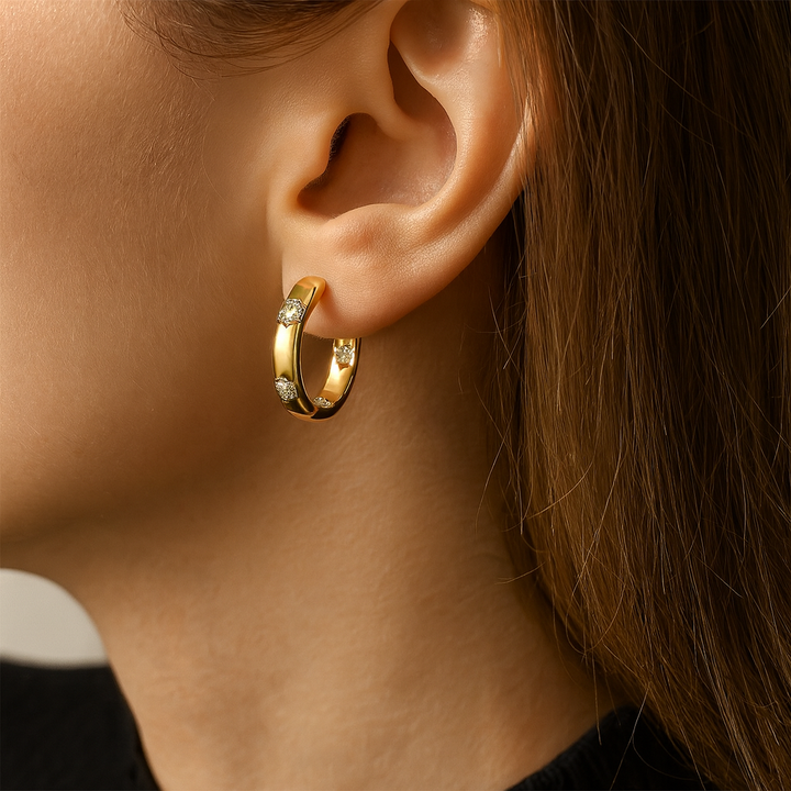 Aurelia - Vintage goldene Blumenohrringe