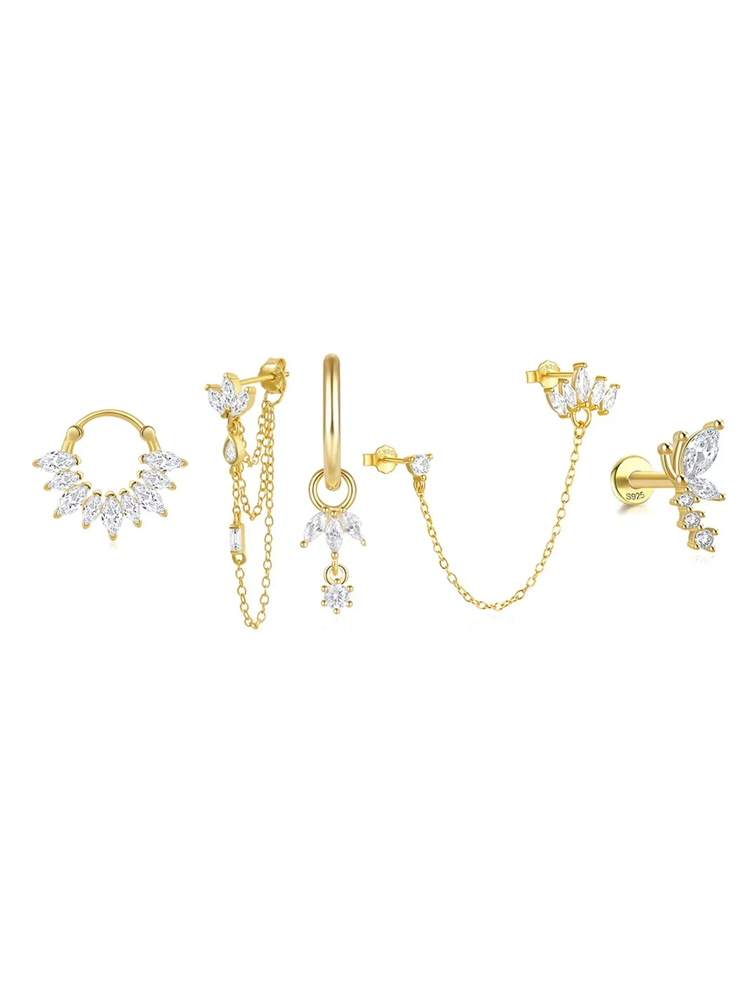 Daniela – Zarte goldene Ohrringe mit fließender Form.