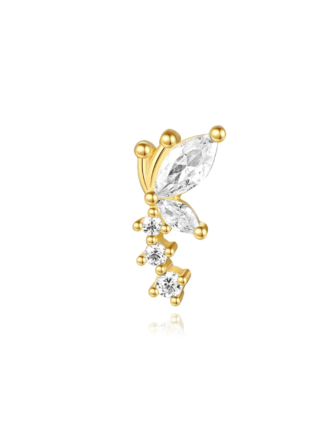 Eva-Marie – Zarte goldene Ohrringe in geschwungener Form.