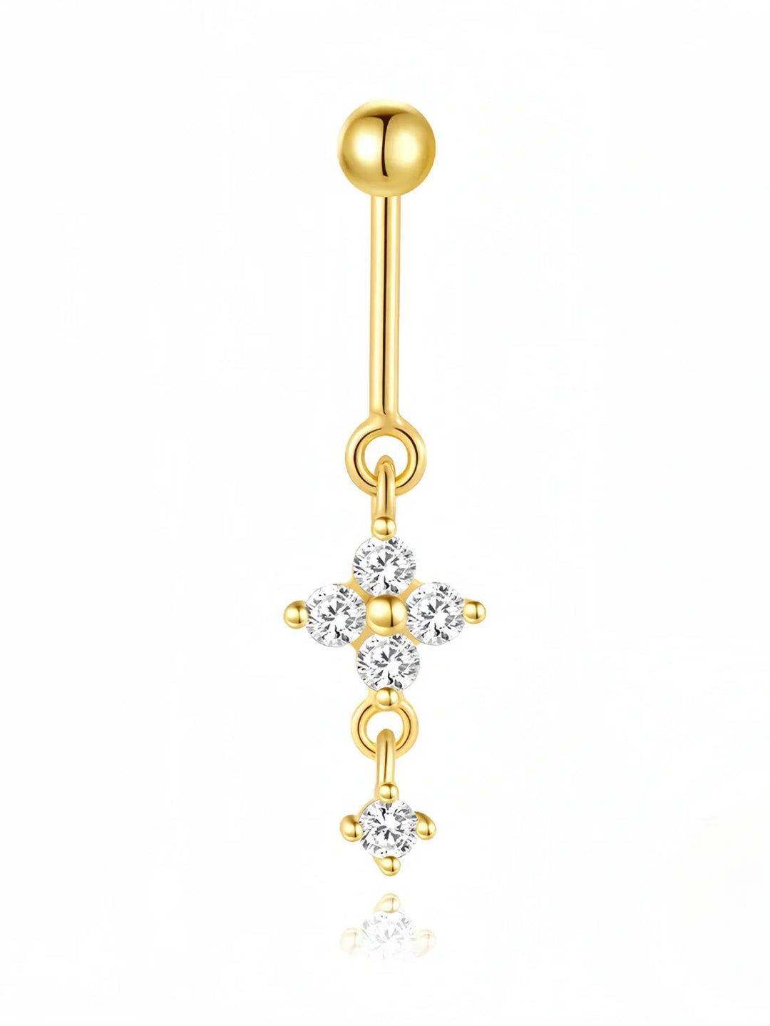 Irina – Goldene Ohrringe mit strukturierter Silhouette.