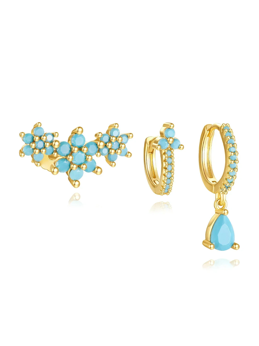 Goldene Ohrringe mit moderner Silhouette