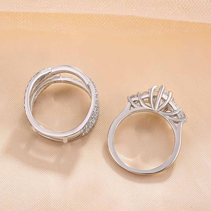 Emilie – Glänzender diamantierter Ring mit rechteckigem Schliff.