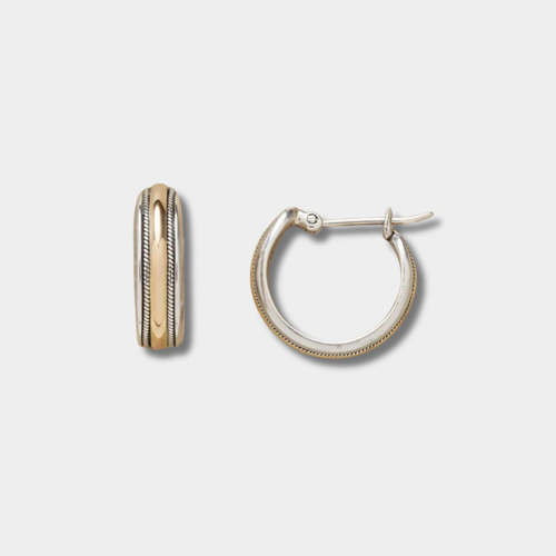 Mia - Vintage goldene Linie silberne Ohrringe