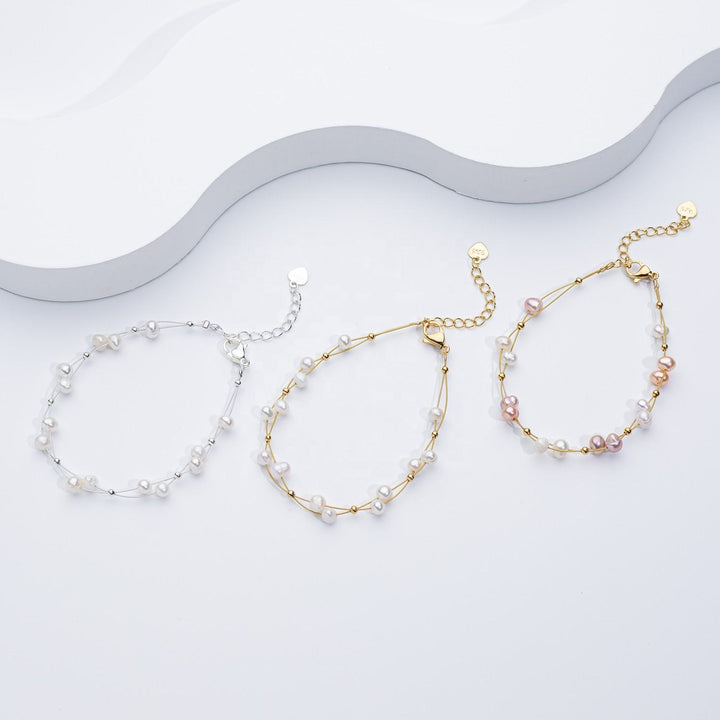 Marlene – Goldarmband mit Perlenakzenten.