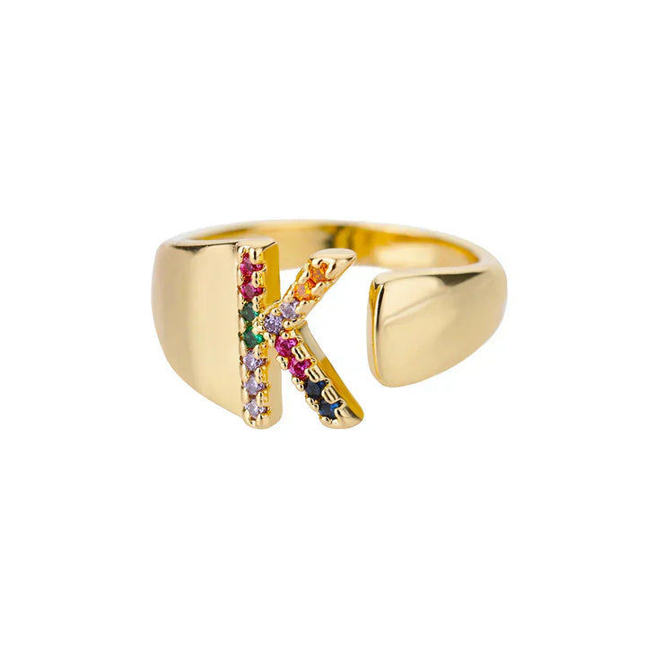 K - Gold Edelstahl Initialring