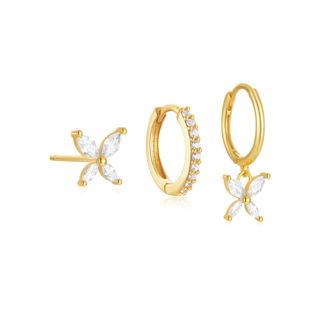 Patricia – Goldene Ohrringe mit feiner Struktur.