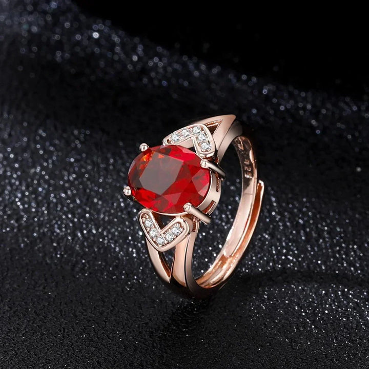 Rubinset mit zartem Glanz