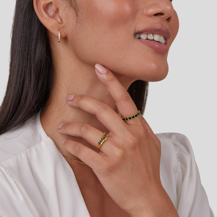 Elisa – Vergoldeter Ring mit doppelter Reihe.