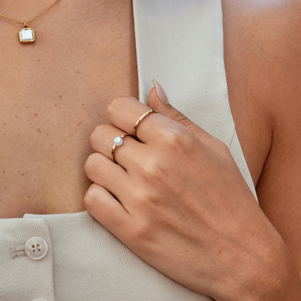 Perlenring aus Süßwasserperlen