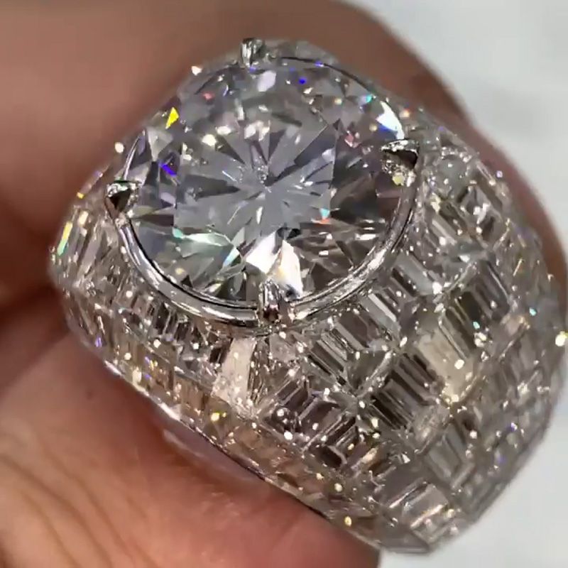 Anna-Lena – Silberner Diamantring mit rundem Schliff