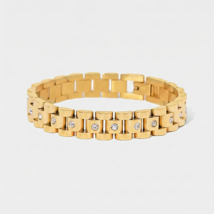 Amira – Goldarmband mit grober Gliederstruktur.