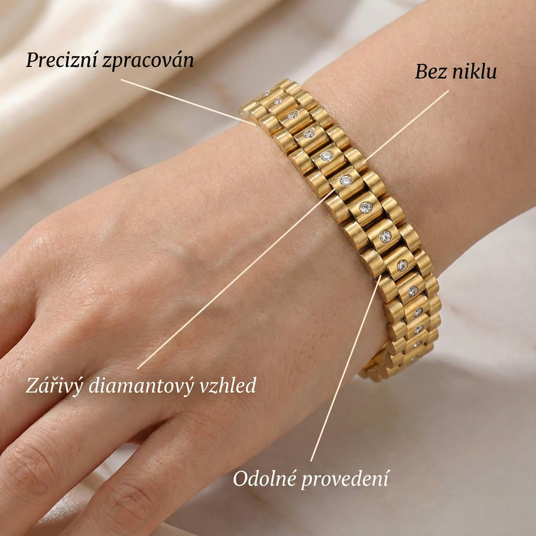 Amira – Goldarmband mit grober Gliederstruktur.